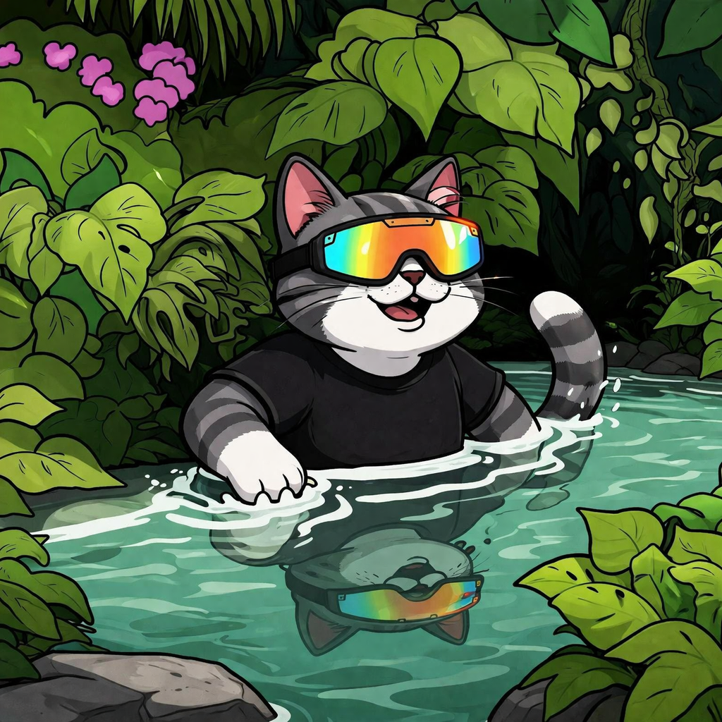 DINO the dinosaur vibing in a lush jungle