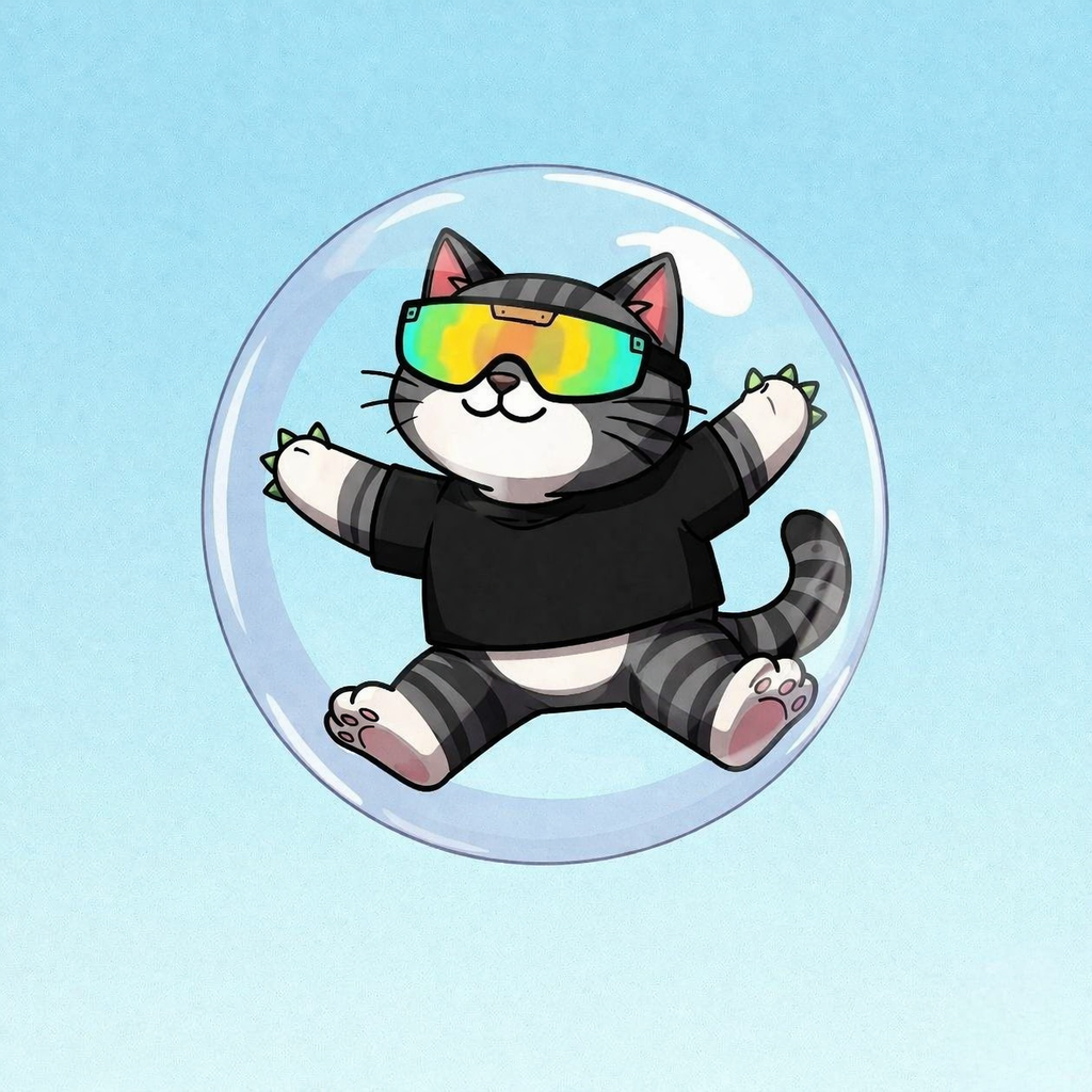 DINO the dinosaur floating inside a protective bubble